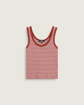 Lilly Stripe Tank - Poppy Ember Red