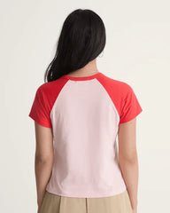 Gracie Raglan T-Shirt - Coral Blush Pink