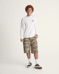 Drill Chore Loose Shorts - Vintage Camo Green