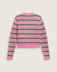 Dolly Stripe Cardigan Sweater - Fizz Pink