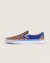 Classic Slip-On Shoe - Checkerboard Blue / Orange