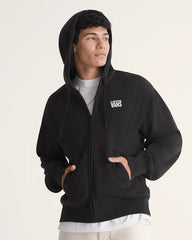 Stretch Logo Zip Hoodie - Black / White