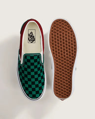 Classic Slip-On Checkerboard Shoe - Checkerboard Green / Red