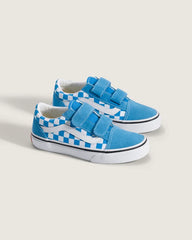 Little Kids Old Skool V Checkerboard Shoe - Checkerboard Bright Azure Blue