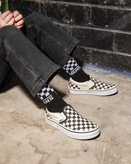 Little Kids Classic Slip-On Checkerboard Shoe - Checkerboard Black / White
