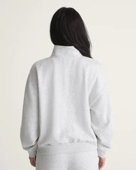 Script Logo Mock Neck Sweatshirt - White Heather