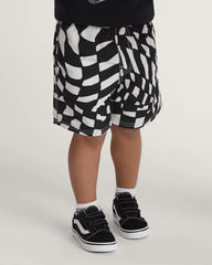 Little Kids Primary II Printed Elastic Boardshort - Black / White