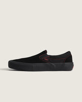 Skate Slip-On Shoe - Black / Black / Red