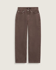 Check-5 Mid Rise Straight Pants - Dark Brown
