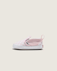 Infant Slip-On V Crib Checkerboard Shoe - Checkerboard Blushing Bride Pink / True White