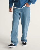 Check-5 Loose Denim Pants - Stonewash Blue