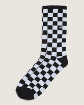 Checkerboard Crew Socks - Black / White