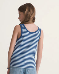 Kids Lilly Stripe Tank - True Navy Blue
