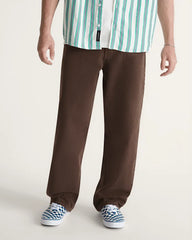 Check-5 Loose Denim Pants - Dark Brown