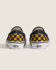 Classic Slip-On Checkerboard Shoe - Checkerboard Navy Blue / Gold