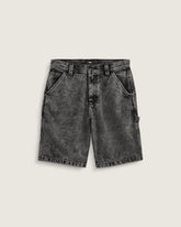 Drill Chore Loose Denim Shorts - Stonewash Black