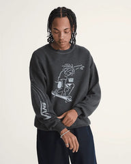 Waffle Shop Skate Crest Crewneck Sweatshirt - Charcoal Grey