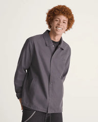 Torrey Pigment Canvas Coaches Jacket - Asphalt Grey
