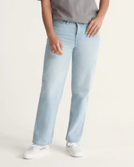 Check-5 Mid Rise Straight Pants - Light Stonewash Blue