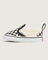 Toddler Classic Slip-On V Checkerboard Shoe - Checkerboard Black / White