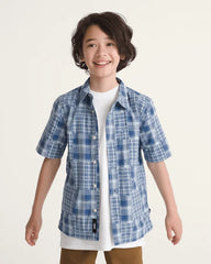 Kids Larkspur Plaid Shirt - True Navy Blue