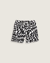 Primary II Elastic Printed Boardshorts - Black / White