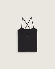 Cross Back Tank Top - Black