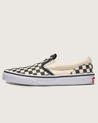Big Kids Classic Slip-On Shoe - Checkerboard Black / White