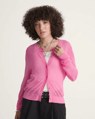 Dolly Sheer Cardigan Sweater - Fizz Pink