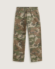 Drill Chore Carpenter Loose Denim Pants - Vintage Camo Black