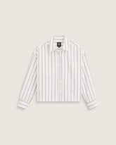Long Sleeve Boxy Oxford Shirt - Egret White