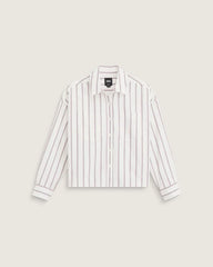 Long Sleeve Boxy Oxford Shirt - Egret White