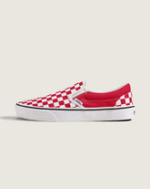 Game Day Classic Slip-On Checkerboard Shoe - Checkerboard Crimson Red / True White