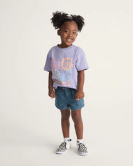 Little Kids Joy Ruffled Elastic Waist Shorts - Vintage Indigo Blue
