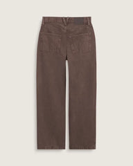Check-5 Mid Rise Straight Pants - Dark Brown