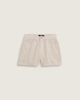 Check-5 Mid Rise Shorts - Oatmeal Beige