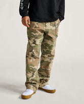 Drill Chore Carpenter Loose Denim Pants - Vintage Camo Black