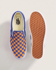 Classic Slip-On Shoe - Checkerboard Blue / Orange
