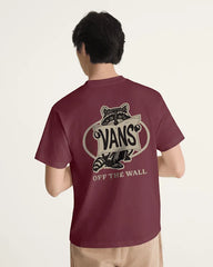 Raccoon Sign T-Shirt - Burgundy Red