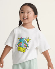 Little Kids Flippercorn T-Shirt - Marshmallow White