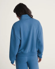 Script Logo Mock Neck Sweatshirt - True Navy Blue