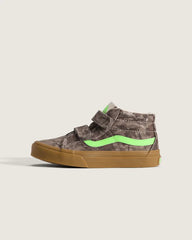 Little Kids Sk8-Mid V Shoe - Camo Gecko Green