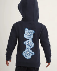 Little Kids Dizzy Bear Zip Hoodie - Parisian Night Blue