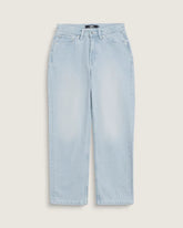 Check-5 Mid Rise Straight Pants - Light Stonewash Blue
