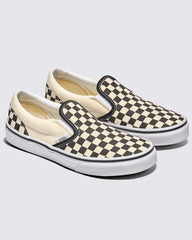 Big Kids Classic Slip-On Shoe - Checkerboard Black / White