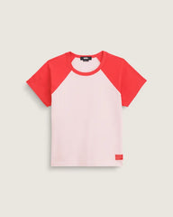 Gracie Raglan T-Shirt - Coral Blush Pink