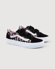 Little Kids Old Skool V Shoe - Glow-in-the-Dark Black / Pastel Pink