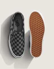 Classic Slip-On Platform Checkerboard Shoe - Checkerboard Black / Pewter Grey