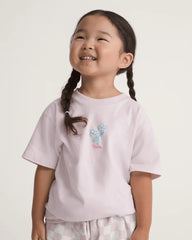 Little Kids Little Flower T-Shirt - Pale Petal Pink