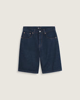 Premium Check-5 Baggy Denim Short - Dark Rinse Blue